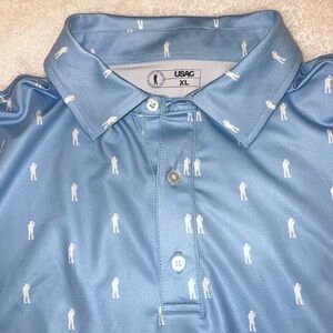 Men's USAG (U Suck At Golf) Here for the Beer polo Size XL